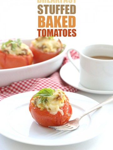 Sausage and Egg Stuffed Baked Tomatoes #lowcarb #primal