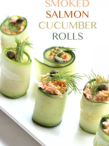 Low Carb Smoked Salmon Cream Cheese Cucumber Rolls