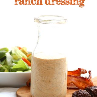 Best low carb dressing recipe! All the smoky goodness of chipotle and bacon in a paleo friendly dressing. Perfect for salad, chicken or fish.
