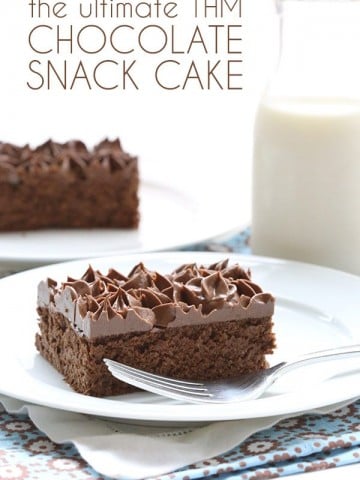 Possibly the best THM S chocolate snack cake. This low carb recipe will have you coming back for more!