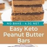 Pinterest collage for keto peanut butter bars