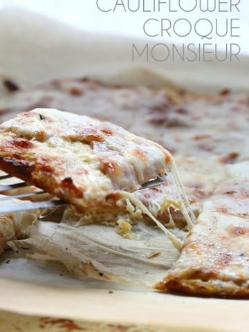 Low carb Croque Monsieur sandwiches made on a healthy cauliflower crust!