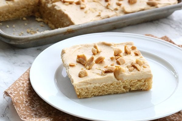 Low carb keto peanut butter sheet cake. This cake will impress all of your friends and family.