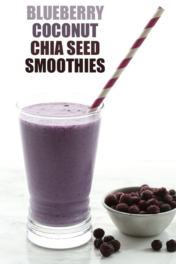 Low Carb Blueberry Coconut Chia Seed Smoothie Recipe