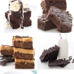Pinterest collage for keto brownie recipes.