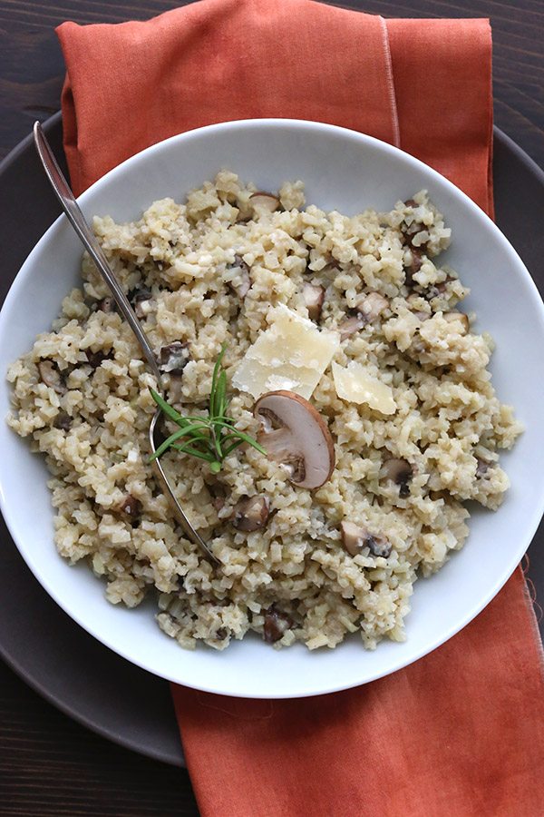 Our favourite keto side dish, low carb cauliflower mushroom risotto
