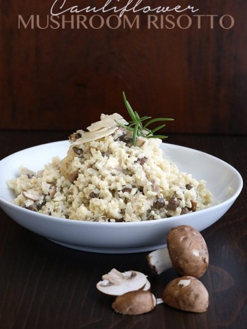 Low Carb Grain-Free Cauliflower Mushroom Risotto Recipe