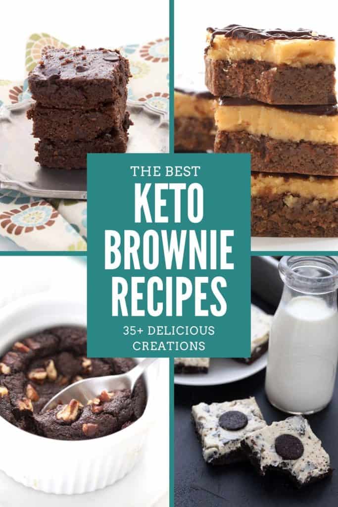 Titled collage of four keto brownie recipes.