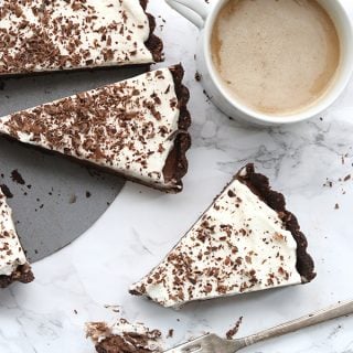 So creamy and chocolatey, this keto chocolate mousse tart is easy to make. Low carb, grain-free, THM, Banting, Atkins.