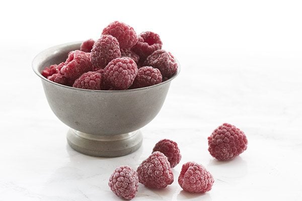 Healthy low carb snack: frozen raspberries!