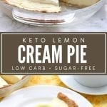 Pinterest collage for keto lemon sour cream pie