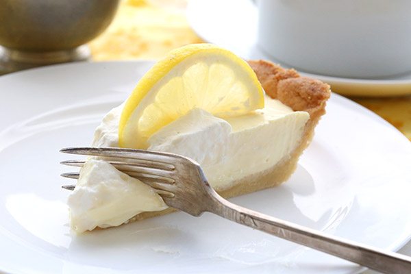 Dig in to this deliciously low carb lemon sour cream pie. Keto and grain-free!
