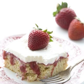 Low Carb Healthy Strawberry Poke Cake Recipe with THM Baking Blend