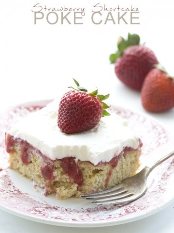 Low Carb Healthy Strawberry Poke Cake Recipe with THM Baking Blend