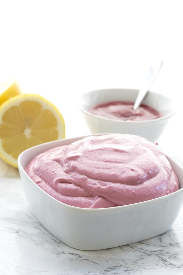 Whipped Raspberry Cream Cheese. This low carb treat is heavenly! Spread it on your favourite keto pancakes, crepes or waffles. Or just eat it with a spoon!