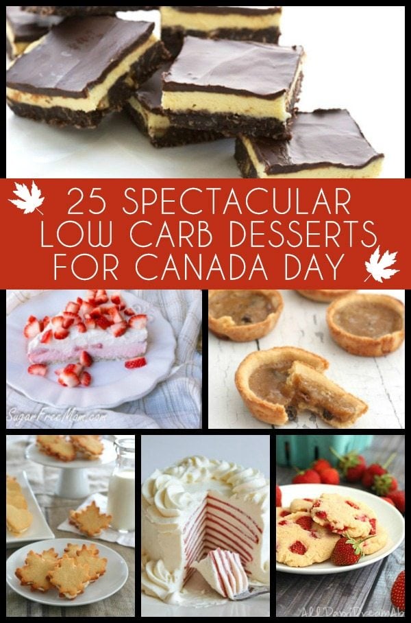 Low Carb Keto Desserts for Canada Day. Celebrate like a true Canuck with these healthy, sugar-free treats!