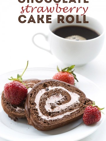 Low Carb Keto Chocolate Cake Roll with Strawberry Cheesecake Filling