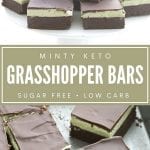 Pinterest collage for Keto Grasshopper Bars