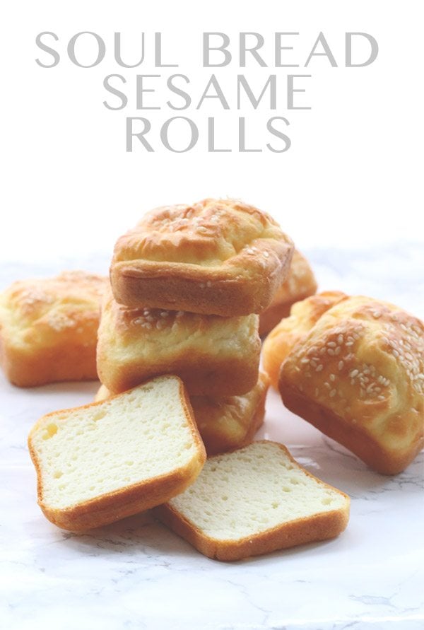 Low carb grain-free Soul Bread Sesame Rolls