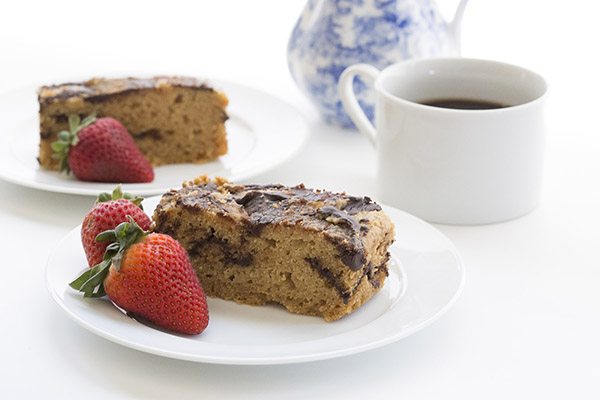 Grain-Free Sugar-free peanut butter cake with a chocolate swirl. Make it in your crock pot!