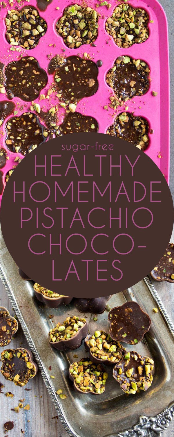 Easy keto low carb chocolates with pistachios. LCHF THM Banting Paleo recipe