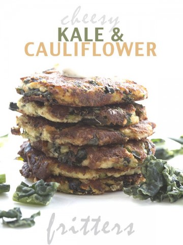 Low Carb Cheesy Kale & Cauliflower Fritters. LCHF Keto Banting THM Recipe