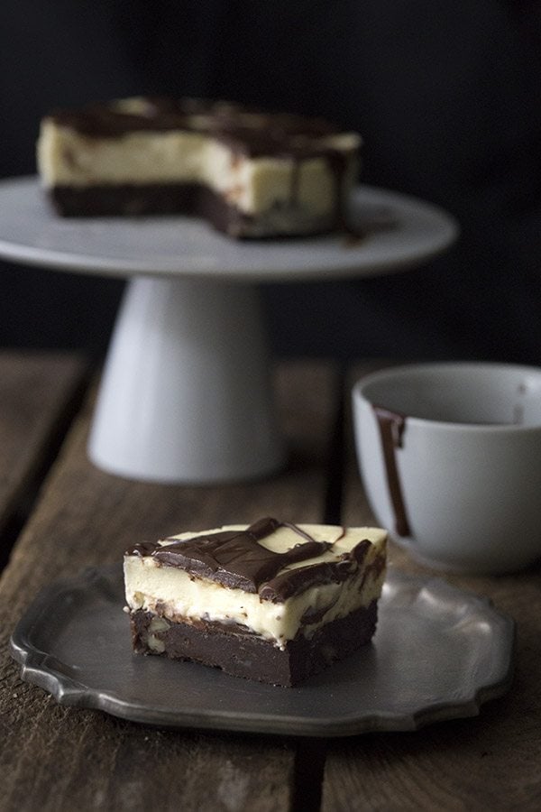 Mini Low Carb Brownie Cheesecake for Two. A perfect keto dessert for sharing!