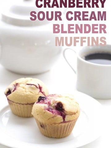 Low Carb Cranberry Sour Cream Blender Muffins. Grain-free and sugar-free