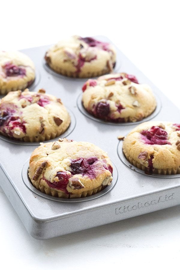 Easy low carb muffins whipped up in your blender! Cranberry Sour Cream Muffins. Keto LCHF