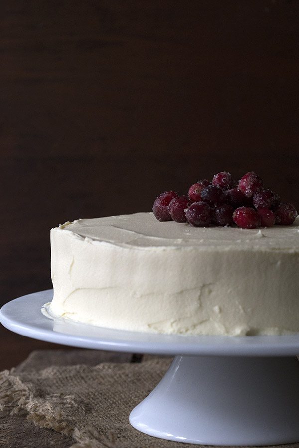 Low Carb Keto Cranberry White Chocolate Cake. LCHF Banting THM recipe