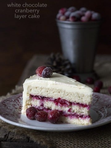 Low Carb White Chocolate Cranberry Layer Cake Recipe.