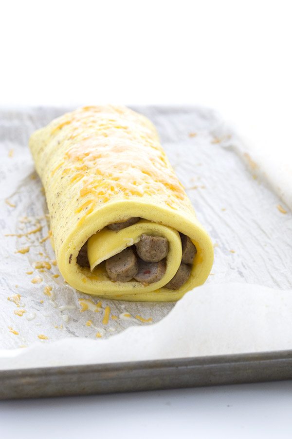 Roll it up! Family style low carb omelet roll recipe.