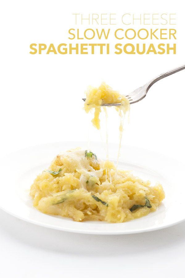 Low Carb Slow Cooker Spaghetti Squash with Three Cheeses