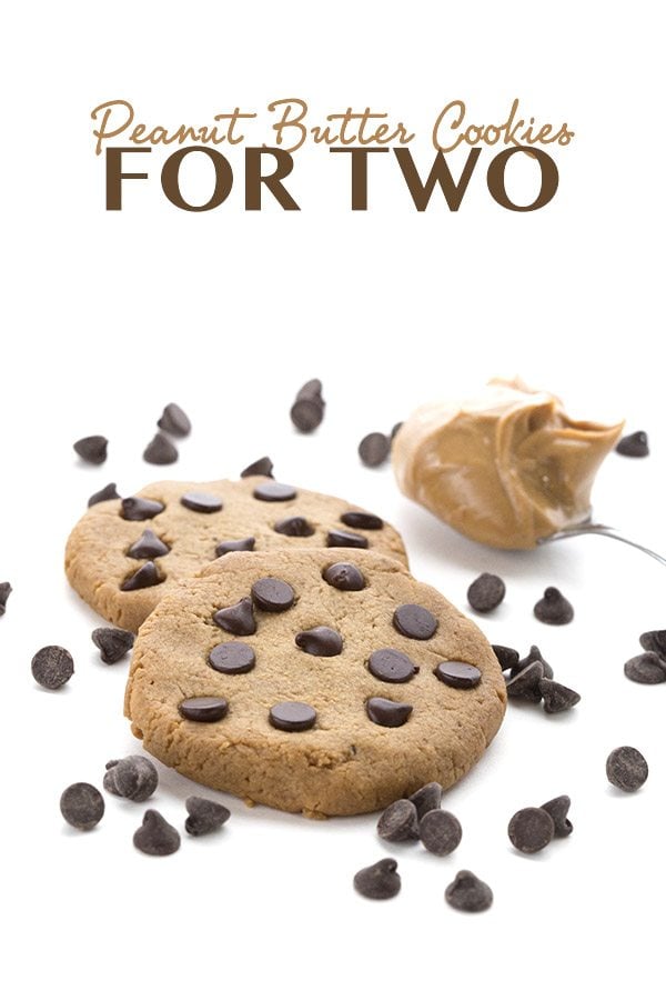 Low Carb Peanut Butter Cookies with chocolate chips and a scoop of creamy peanut butter