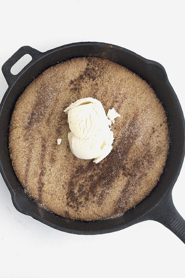 Low Carb Keto Snickerdoodle Skillet Cookie Recipe