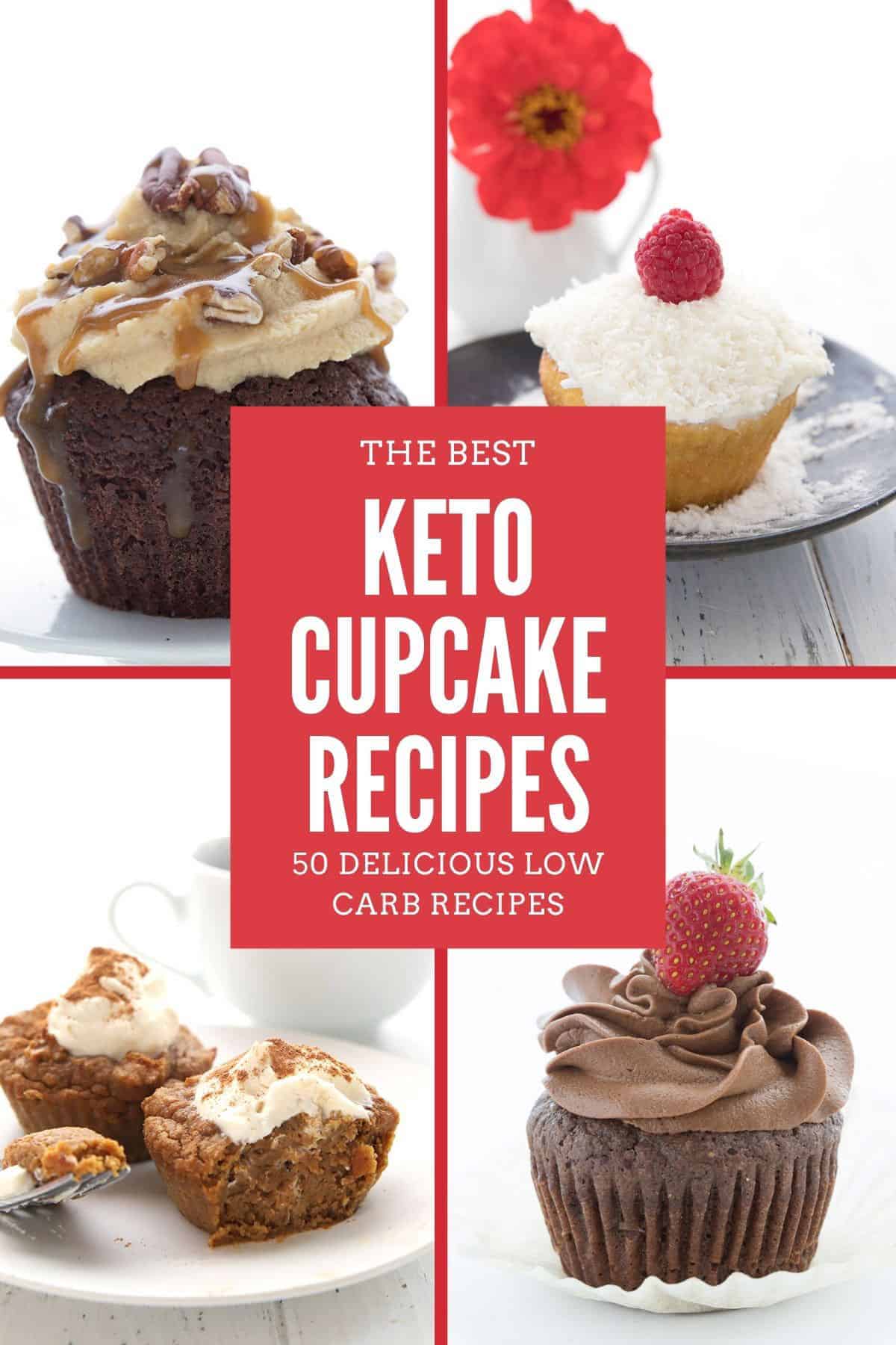 Titled collage for keto cupcake recipes
