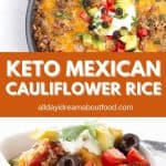 Pinterest collage for Keto Mexican Cauliflower Rice