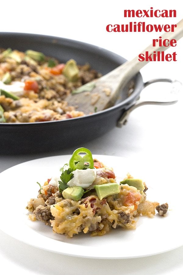 Easy keto Mexican Cauliflower Rice Skillet Recipe