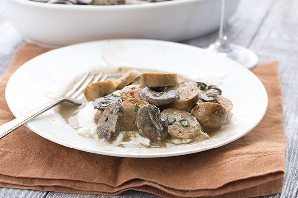 Easy low carb chicken marsala made with fully cooked chicken sausage. Make it easy on yourself!