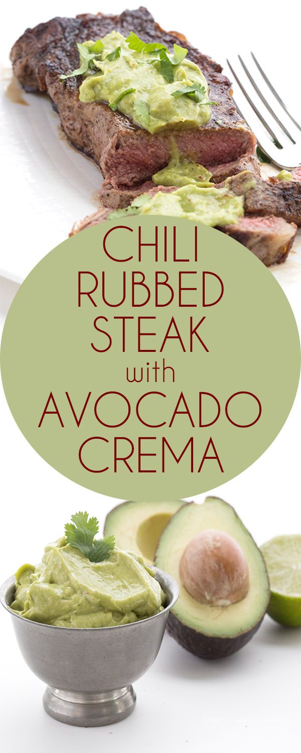 Easy low carb keto steak with creamy avocado cilantro sauce