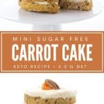 Pinterest collage for mini keto carrot cake