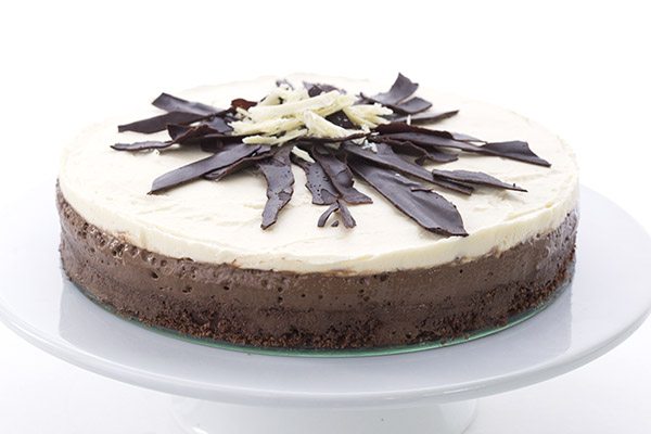 A divine keto low carb triple chocolate mousse cake recipe