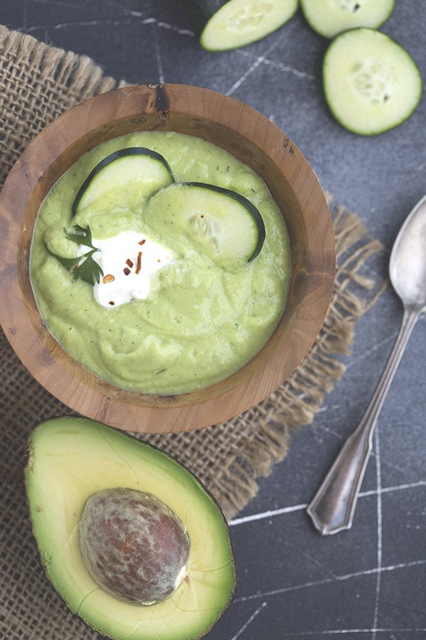 Easy delicious and totally keto, this avocado gazpacho is a perfect summer side dish