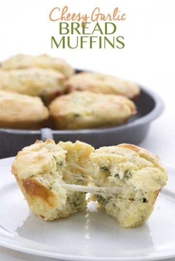 Cheesy Garlic Bread Muffins - All Day I Dream About Food