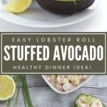 Pinterest collage for keto lobster roll stuffed avocados
