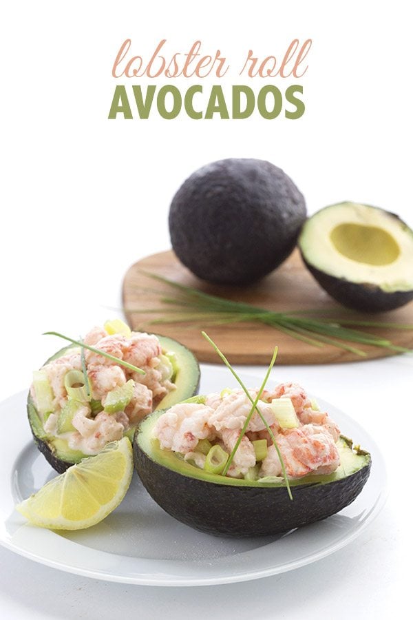 Delicious and healthy avocados stuffed with the fillings of a lobster roll! Low carb. 