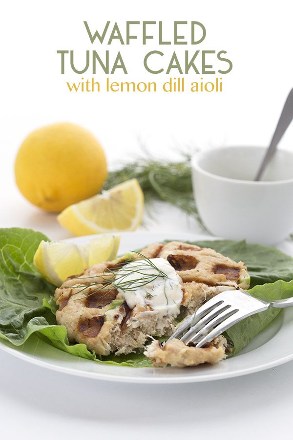 Low Carb Waffled Tuna Cakes with Lemon Dill Aioli 