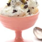 Titled image of a bowl of Keto Cannoli Ice Cream