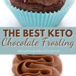 Pinterest collage for keto chocolate frosting.