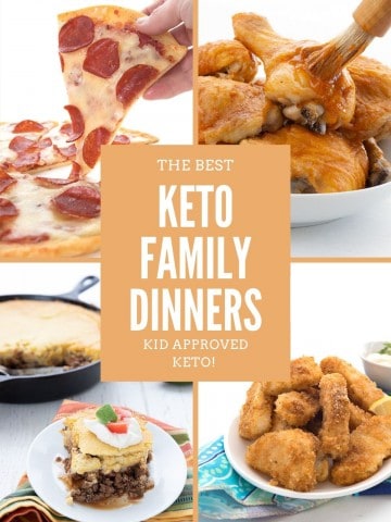 Titled collage of keto family meals